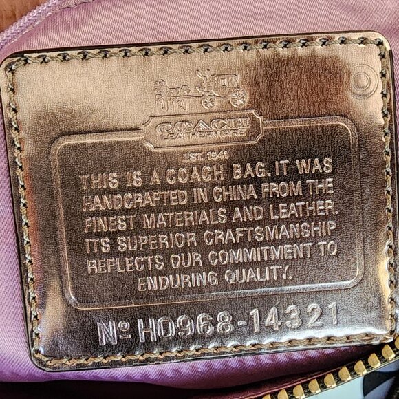 COACH H0968-14321 Madison Claire Op-Art Sateen Chain Link 2-Way Hobo Pur… - Picture 15 of 16